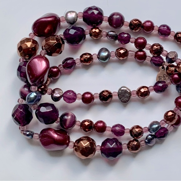 💟 Freshwater Pearl & Faceted Multi-bead Set of 3 Bracelets by Cookie Lee - Picture 4 of 6